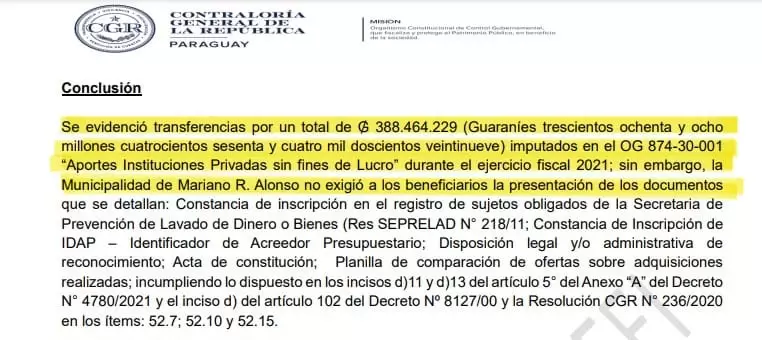 Otra observaci�n que hizo la CGR.