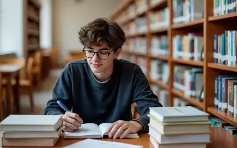 Joven estudiando.