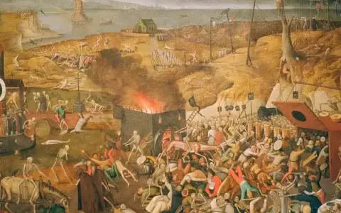 Cuando un manto volc�nico sumi� al mundo en oscuridad, fr�o y muerte, Bruegel pinta en "El triunfo de la muerte" (1562).