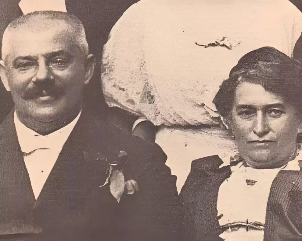 Hermann Kafka y Julie Kafkov�, padres del escritor.