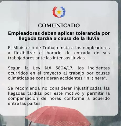 Comunicado MT, para tener tolerancia ante posibles llegadas tardías.
