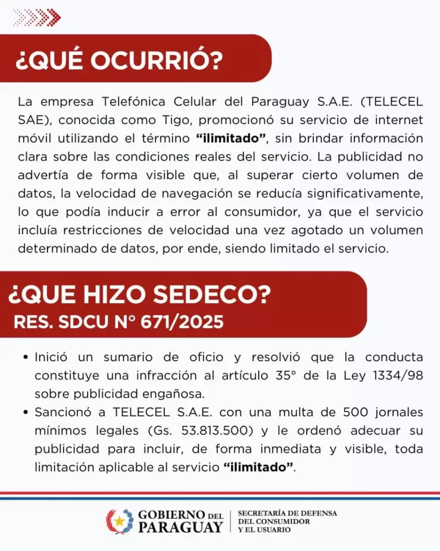Sedeco detall� lo ocurrido mediante un comunicado.