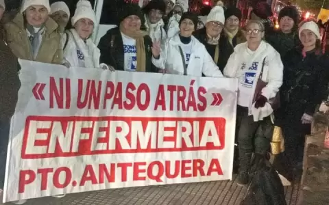 Enfermeras de diferentes puntos del pa�s llegaron hasta Asunci�n para la manifestaci�n.