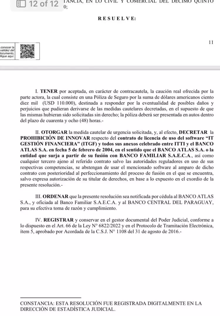 Resoluci�n judicial
