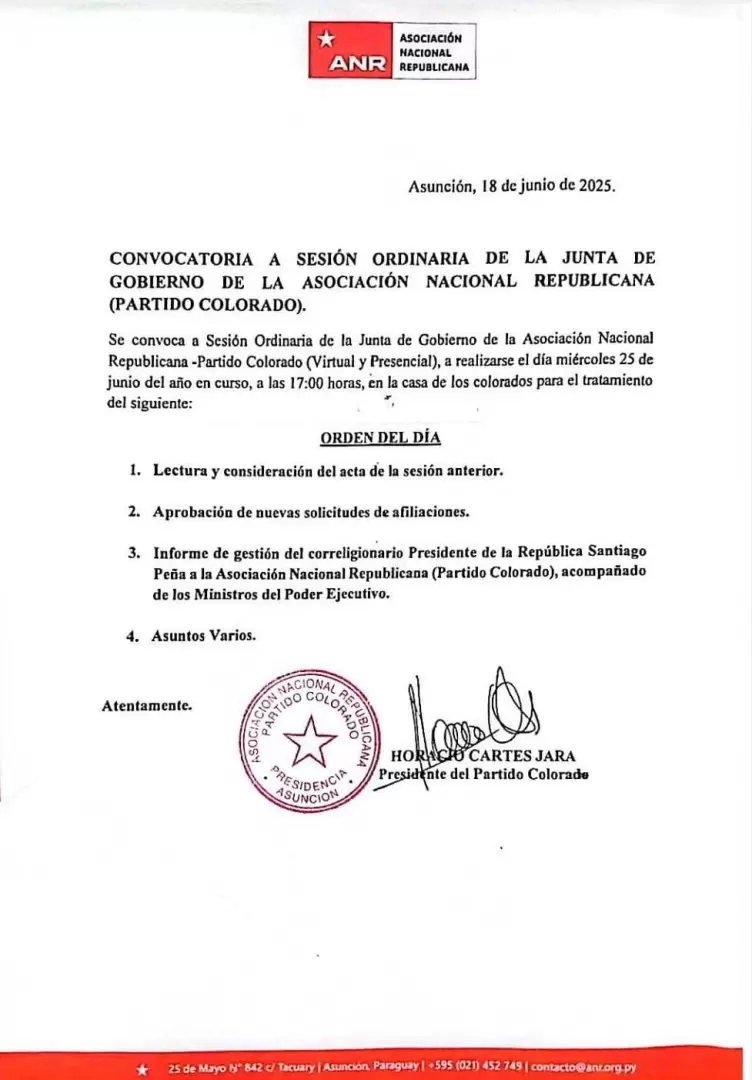 Convocatoria a Pe�a ante la ANR en el 2025.
