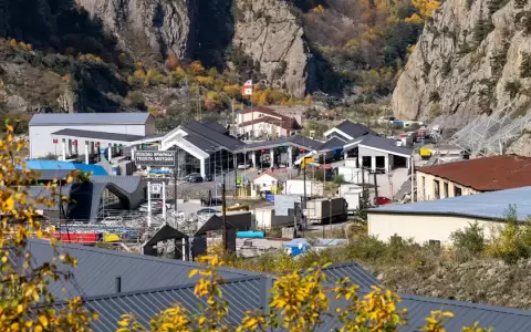 Puesto de control Dariali, entre Georgia y Rusia.