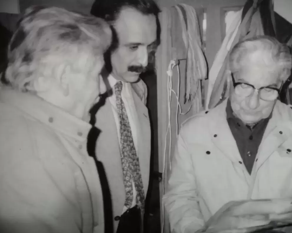 Arturo Pereira, Ticio Escobar y Augusto Roa Bastos en Punta Carapá. (fb Ticio Escobar)