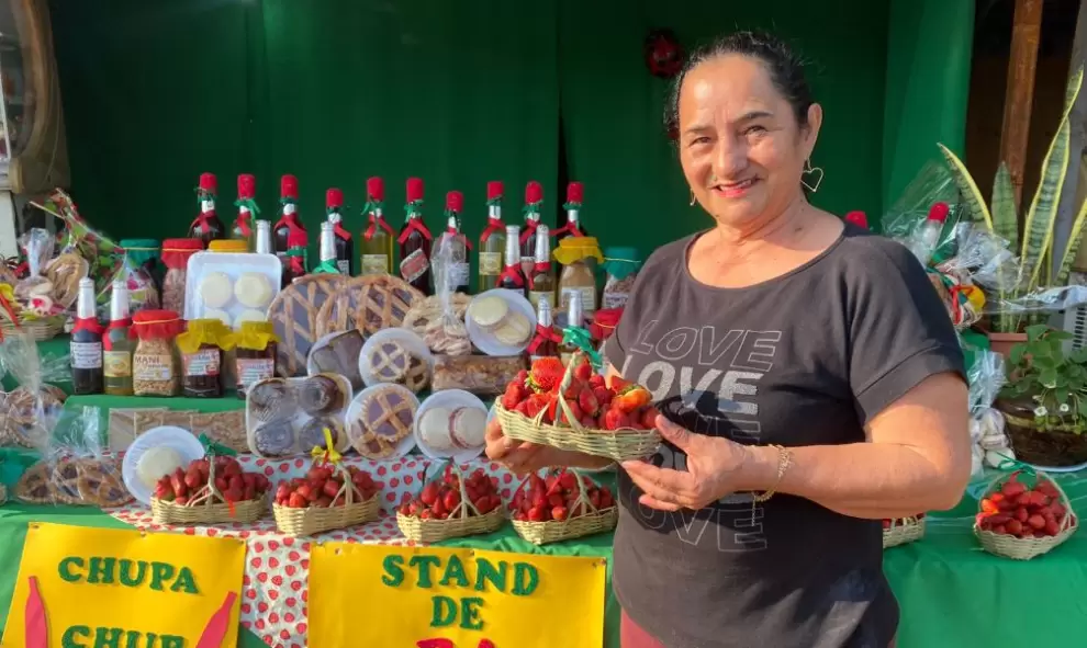 Variedad de productos con frutillas.