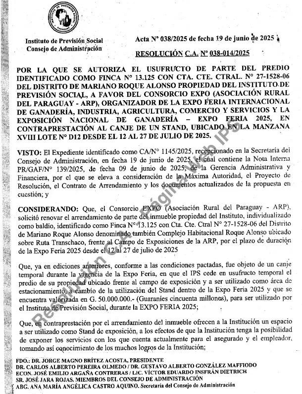 Resoluci�n del IPS a favor de la ARP.