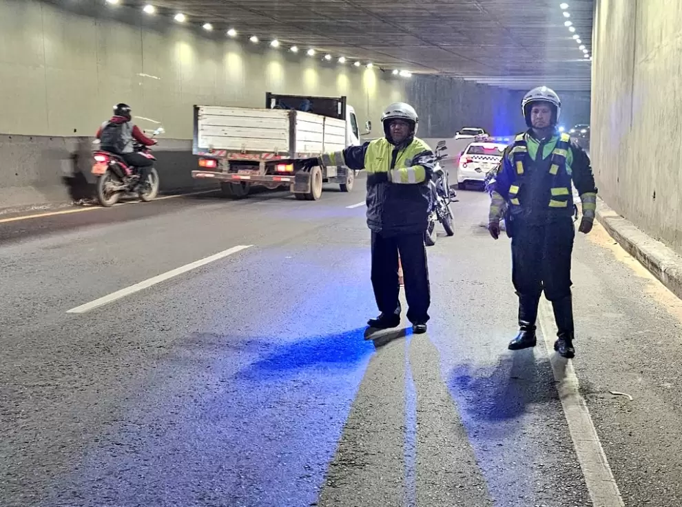 Cami�n varado en s�per viaducto semidei.