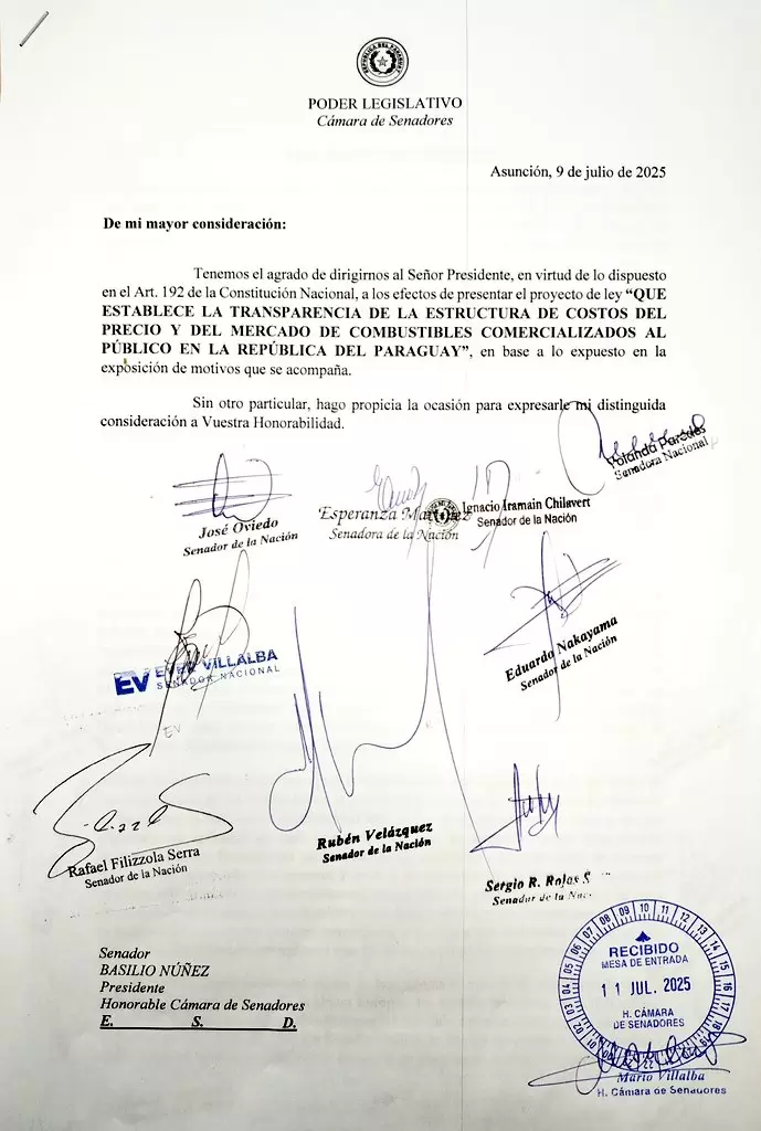 Proyecto de ley para transparentar el precio del combustible.