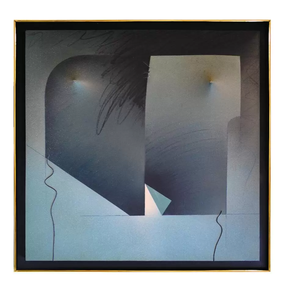 Osvaldo Salerno, Torso de pandorga medicea, 1980. Acr�lico sobre tela tensada sobre puntas met�licas. 100 x 100 x 8 cm. Cortes�a