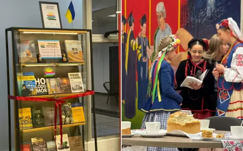 Inauguraci�n de la estanter�a ucraniana en la biblioteca de la UNAE.