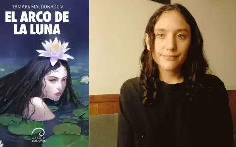 Tamara Maldonado y la tapa de "El arco de la luna".