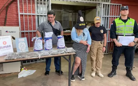 Ang�lica Mar�a Huespe Acosta, detenida tras intentar introducir marihuana oculta dentro de paquetes de harina.