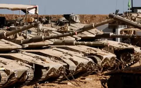Fuerzas israel�es en la frontera con Gaza.