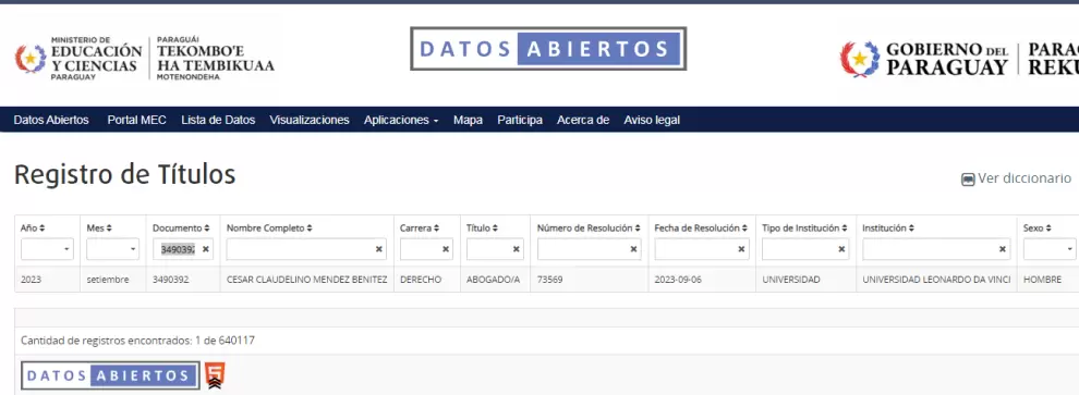 El denunciado figura que estudió en la misma universidad ligada a Orlando Arévalo.