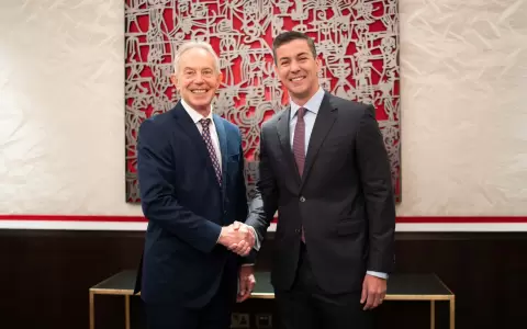 Tony Blair con Santiago Pe�a.
