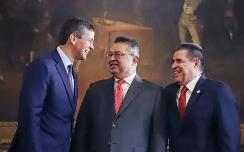 Santiago Pe�a, Gustavo Leite y Horacio Cartes.