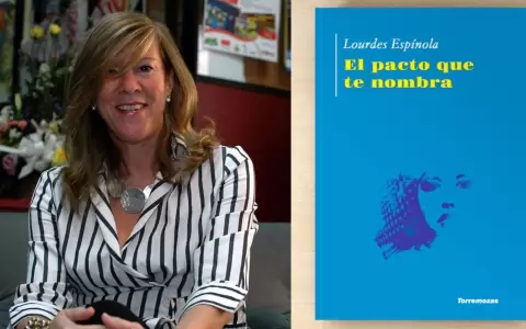 Lourdes Esp�nola y la tapa de "El pacto que te nombra".