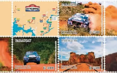 Presentaron estampillas del Mundial de Rally en Paraguay.