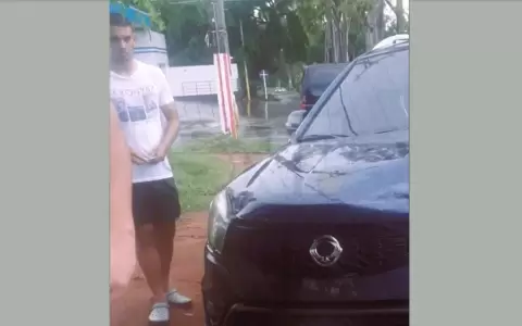 Fabrizio Peralta, en el momento del accidente.