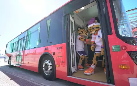 Buses el�ctricos en los Juegos Panamericanos ASU2025.
