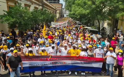 Federaci�n de Educadores del Paraguay durante una huelga general de docentes.