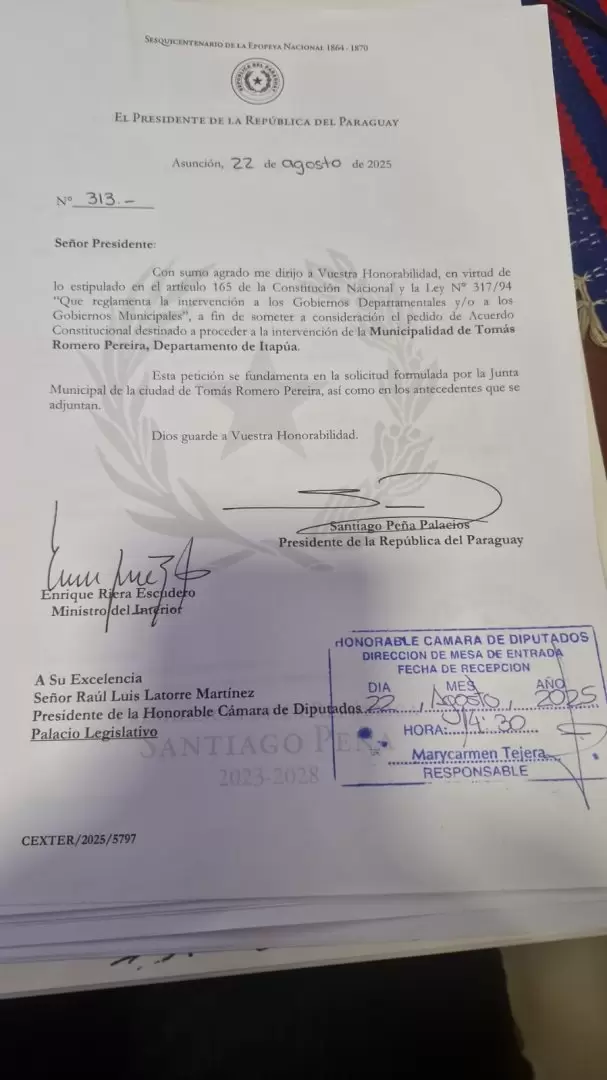 Pedido de intervenci�n.