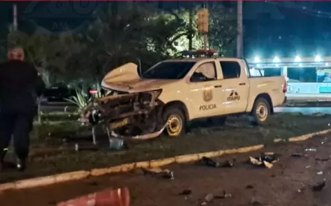 Patrullera tras el grave accidente en Ypan�.