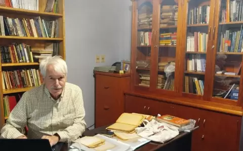 Daniel Balderston en la Fundaci�n Roa Bastos.