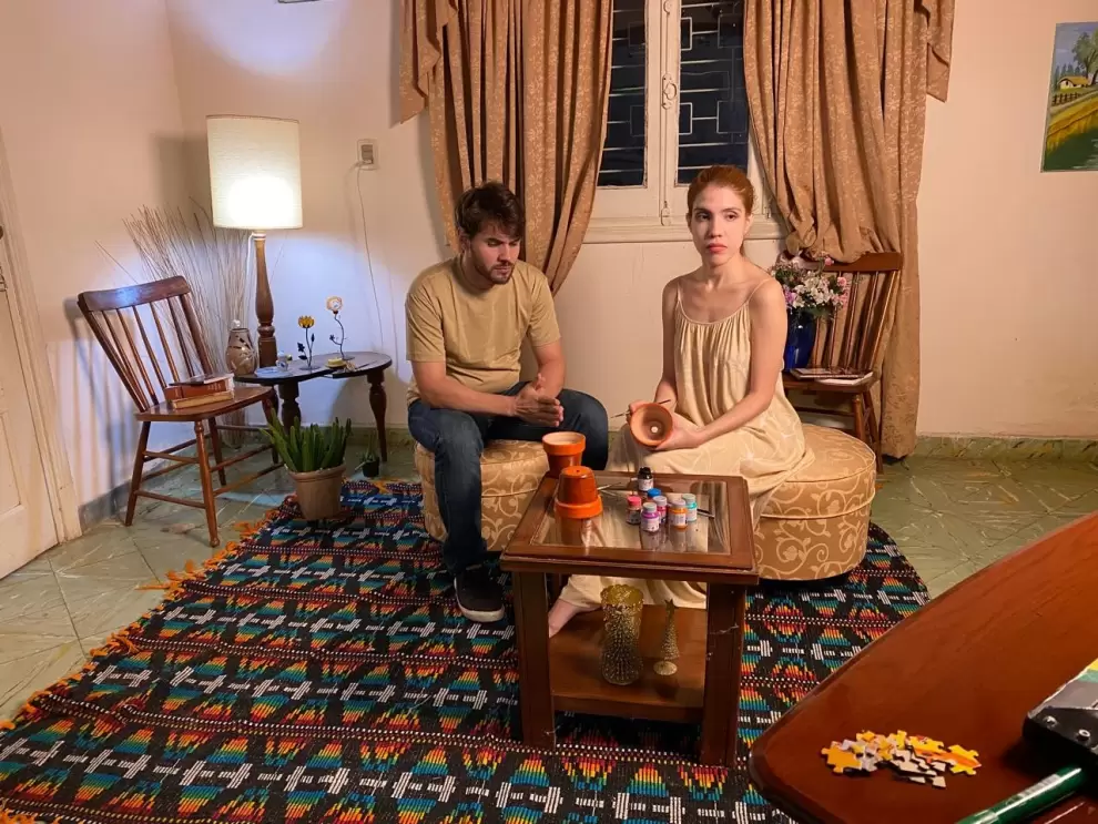 Erik Gehre y Claudia Zárate en escena. Cortesía