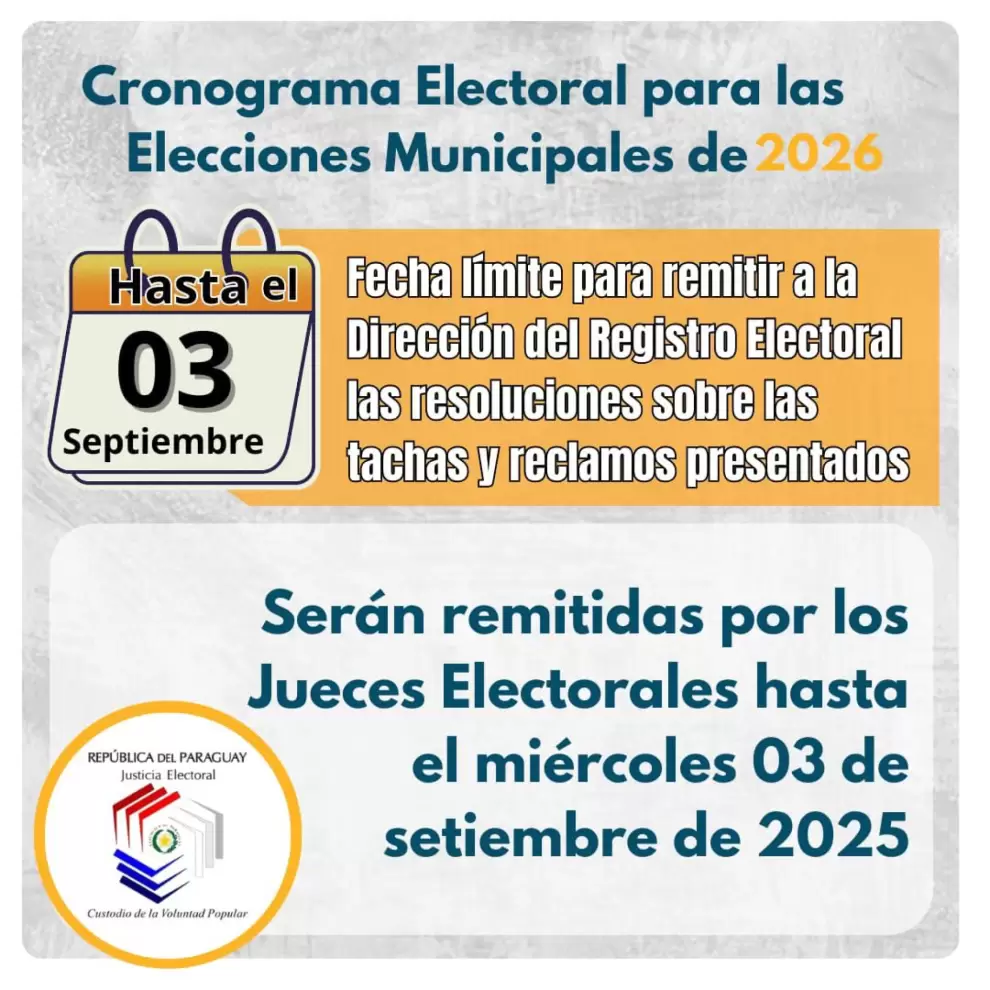 Cronograma Electoral.