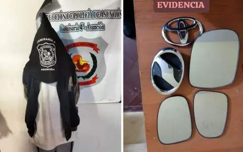 El sospechoso y los objetos robados.