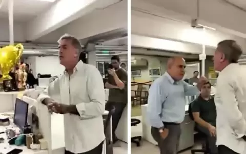 Momento en que periodistas encaran a Enrique Vargas Pe�a en plena redacci�n.