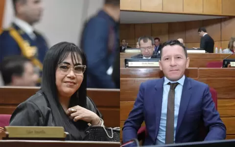 Exsenadora Norma Aquino (Yami Nal) y Javier Vera (Chaque�ito).