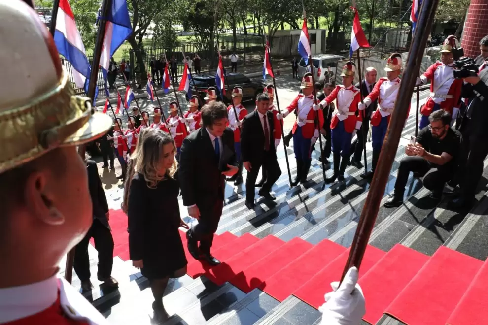 Llegada de Javier Milei al Congreso Nacional para la sesi�n de honor a su visita.