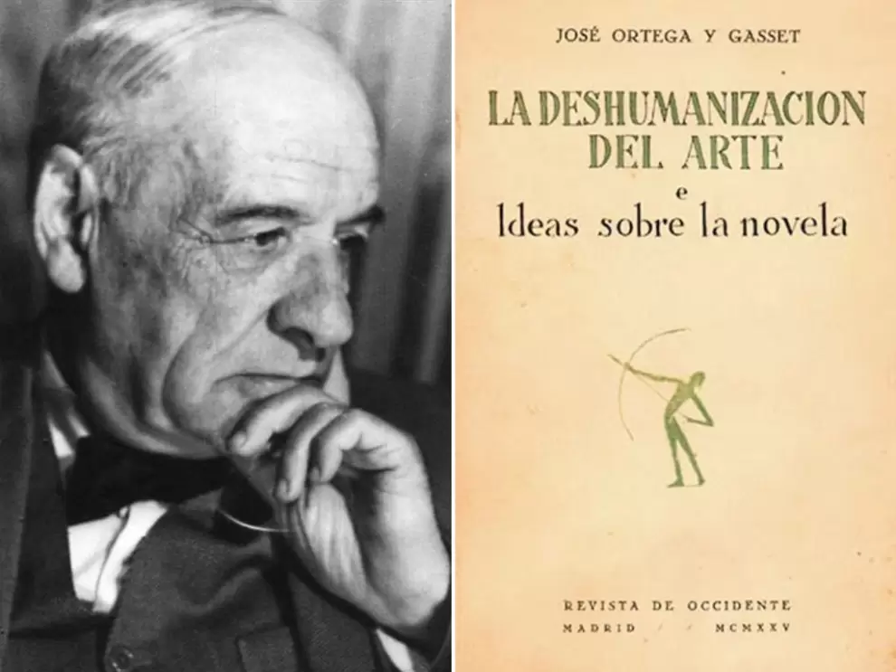 José Ortega y Gasset y la tapa de "La deshumanización del arte..." (Revista de Occidente).
