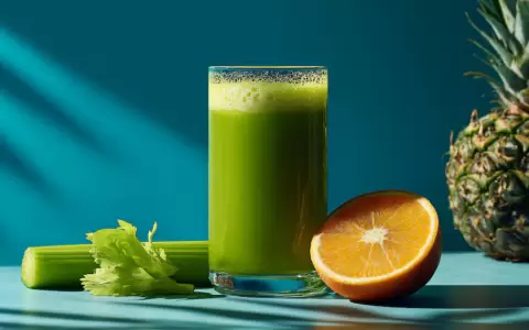Jugo de apio, naranja y pi�a.