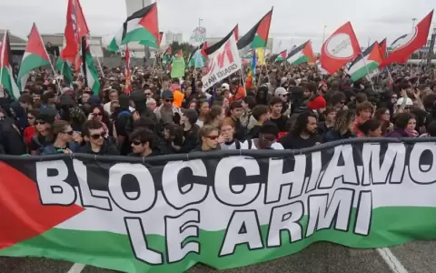 Roma, Italia. Demostraci�n de solidaridad con Palestina