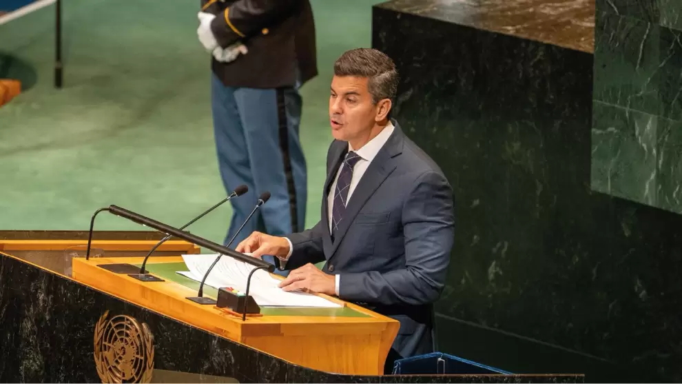 Santiago Peña en la 80º Asamblea General de la Organización de Naciones Unidas (ONU) en Nueva York, Estados Unidos.