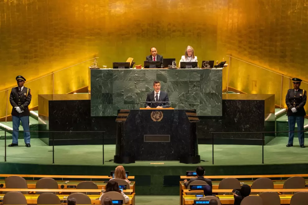Santiago Peña en la 80º Asamblea General de la Organización de Naciones Unidas (ONU) en Nueva York, Estados Unidos.