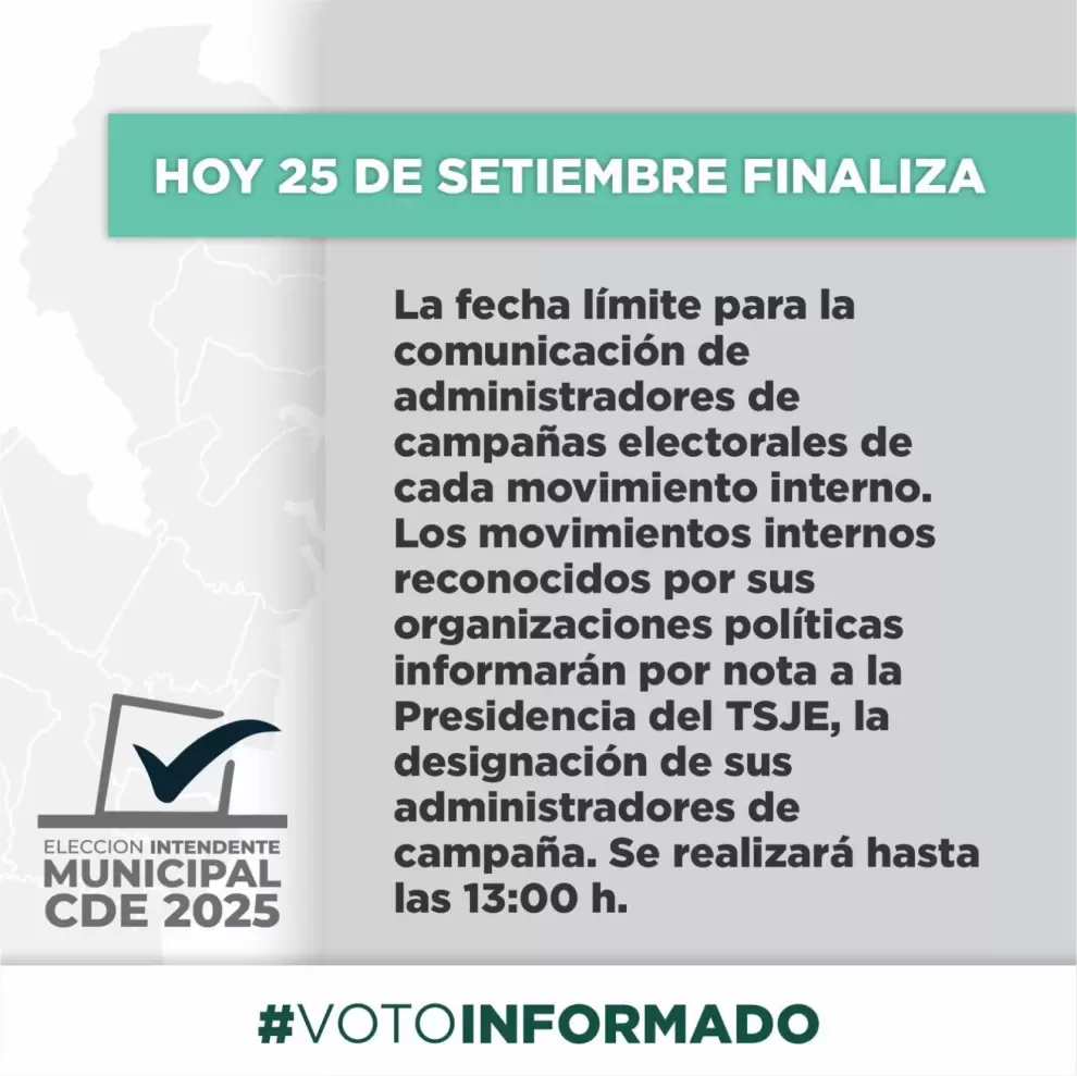 Cronograma elecciones en CDE.