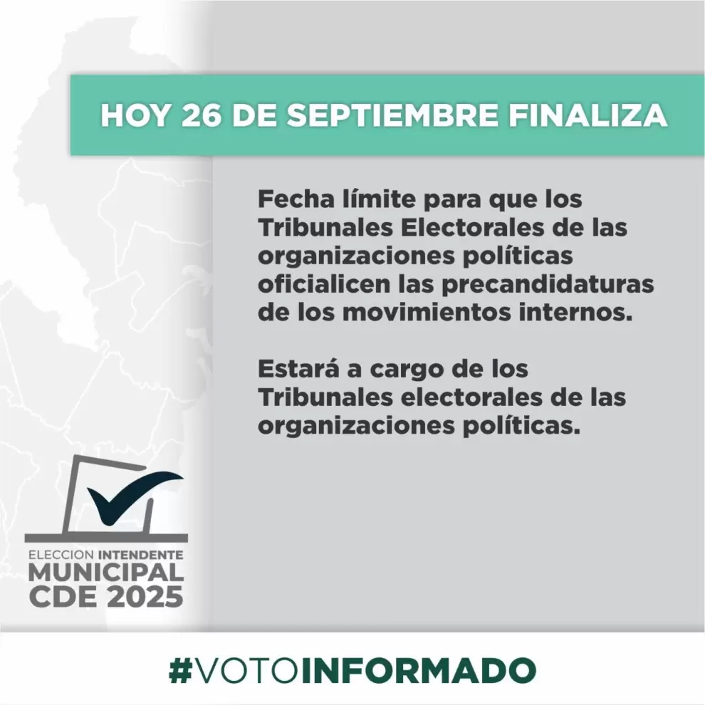 Cronograma electoral de CDE.