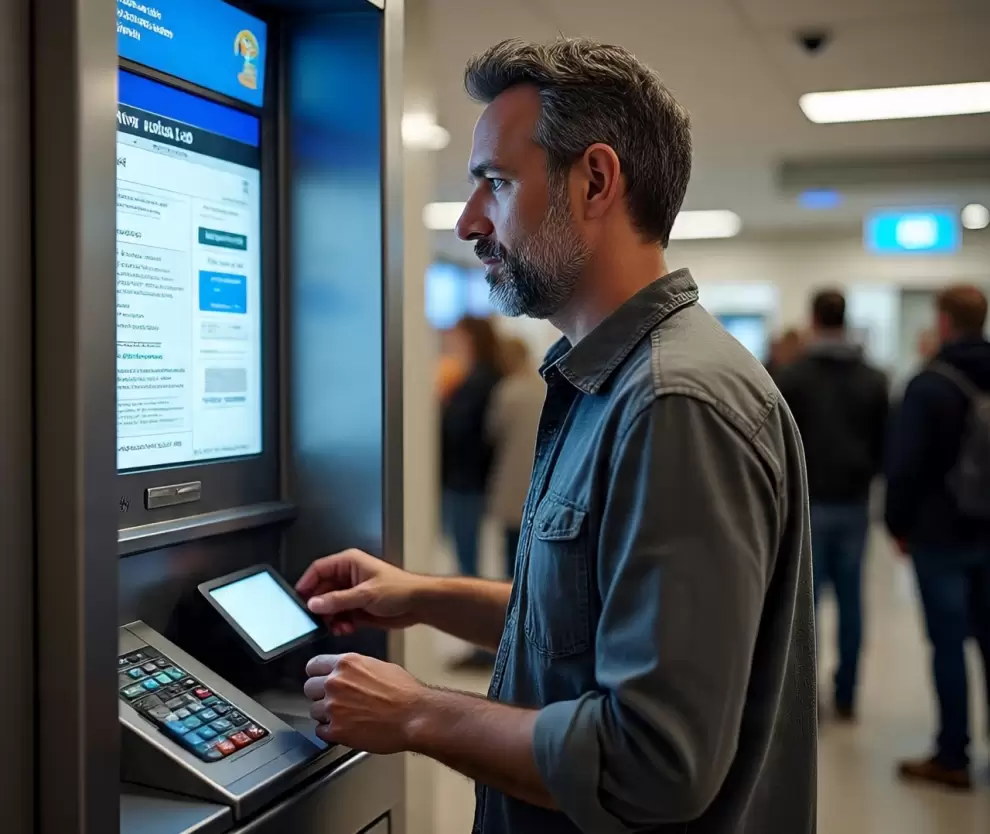 Sacando dinero del cajero automático. Foto: IA