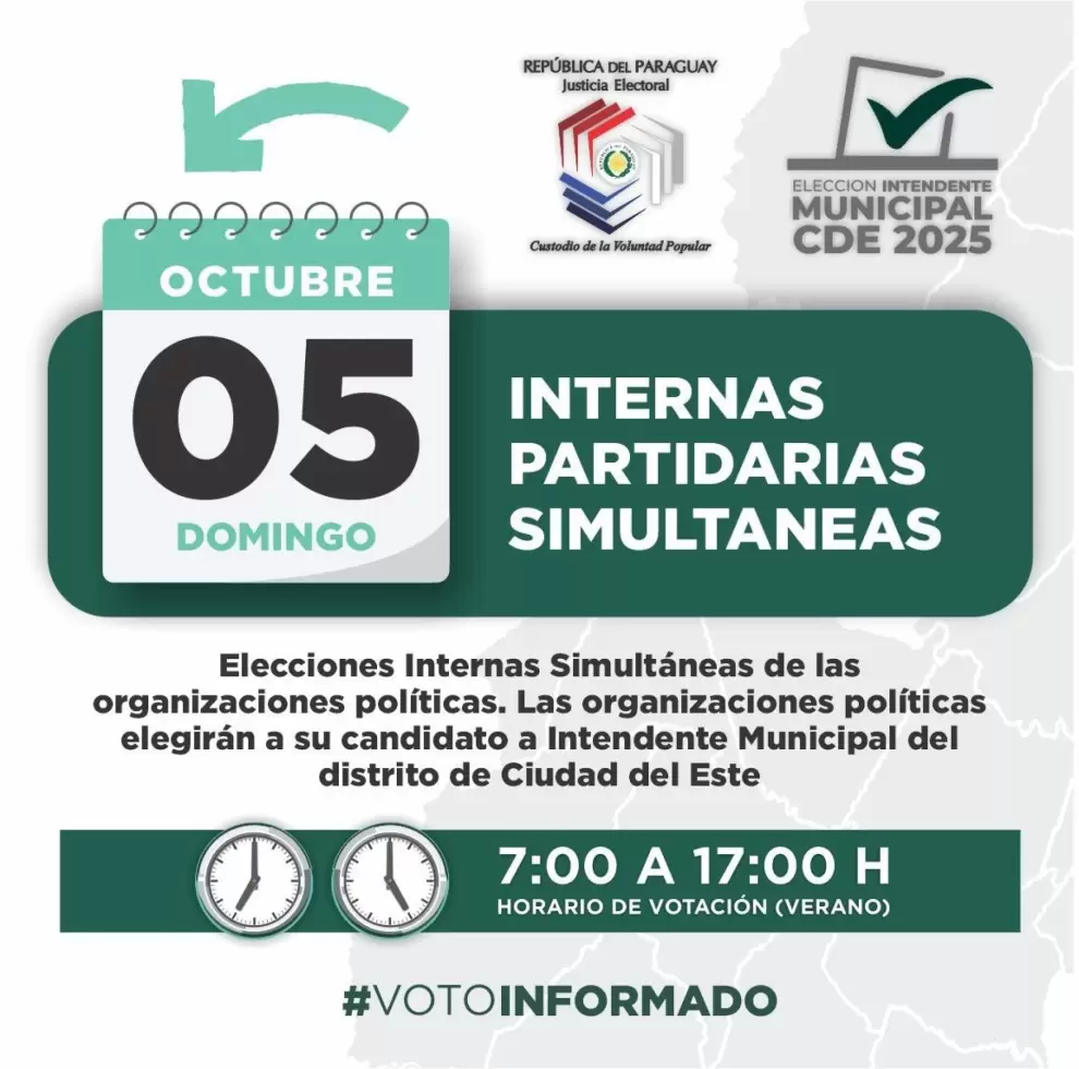 Cronograma electoral.