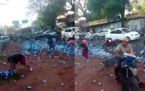 Personas cargando cerveza.