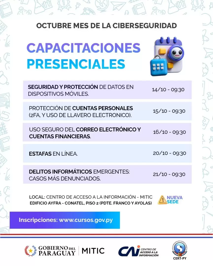 Flyer con datos de la capacitaci�n.