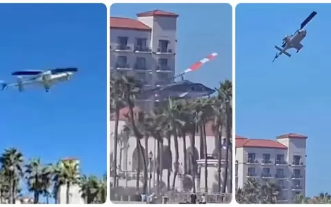 Helic�ptero pierde el control y se desploma en concurrida playa de Los �ngeles