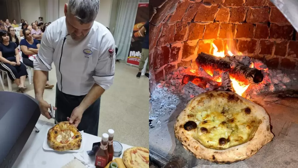 Antonio en plena elaboraci�n de sus pizzas.